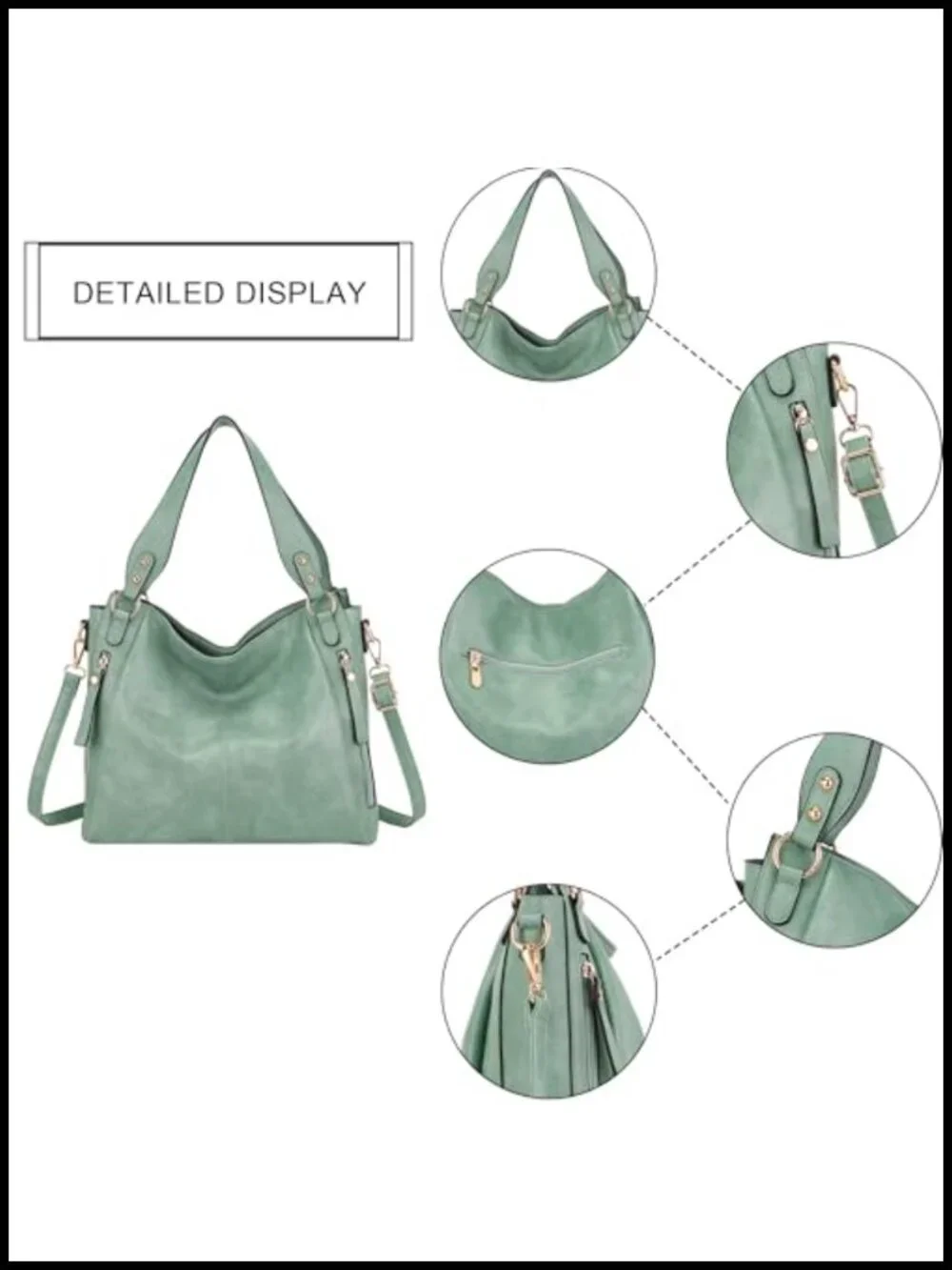 Women's Hobo Handbag Set with Wallet - Soft Faux Leather, Large Capacity,